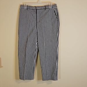 Chaps Black & White Checked Ankle Pants - Mid Rise - Size 4
